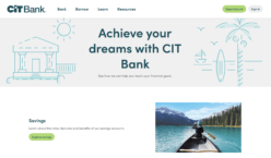 screenshot of CIT Bank online website